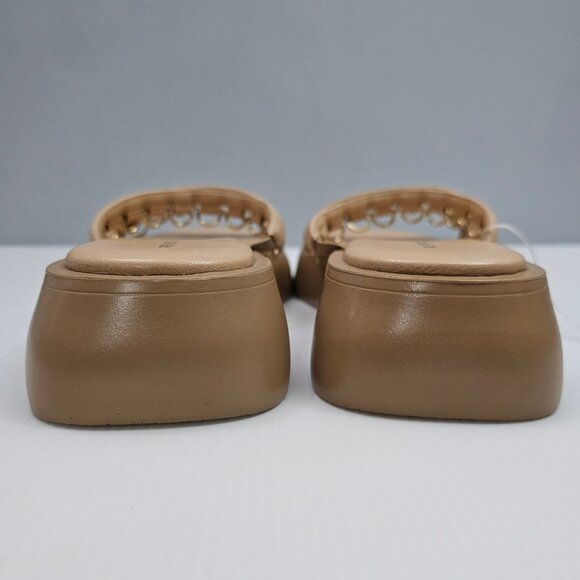 NEW Free People Midas Touch Sandal Womens 8.5 Tan Leather Flatform Slide Boho - Picture 8 of 12